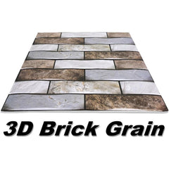 10 x Placi Tapet Autocolant 3D cu Imitatie de Marmura, pentru Perete Bucatarie Sufragerie, Usor de Curatat, Rezistent la Apa, Autoadeziv, 30x30 cm, Gri Maro Bej, Resigilat
