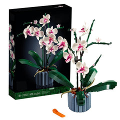 Set de Constructie Orhidee in Ghiveci, Kaveny, 31x6.5x21.5cm, Ornament Creativ, 608 Piese, Multicolor