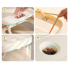 Cutie de Depozitare Kadeny, de Uz Casnic, Rezistenta la Insecte si la Umiditate, Rezervor Sigilat pentru Depozitare Alimentara, Capacitate 10 kg, 37x26x19.5 cm, Verde