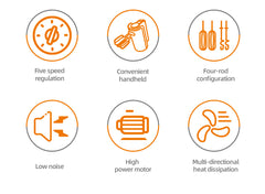 Mixer de Mana Haley 500W, 7 Trepte Viteza, Alb/Albastru, Silentios, Accesorii Incluse