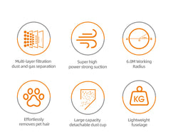 Aspirator Portabil HALEY HY-1923 cu Motor Fara Perii, Putere de 800W, Cos de Praf Generos de 1L