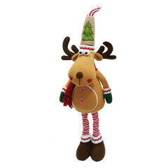 Figurina de Craciun Ren Textil, Kadeny, Ren Telescopic pentru Craciun, din Material Textil Moale in 2 Dimensiuni, Maro deschis