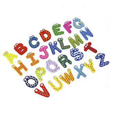Set 26 Magneti de Frigider pentru Copii, Kaveny, Model Alfabet A-Z, Figurine Amuzante, din Lemn, Multicolor