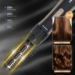 Perie Rotativa cu Uscator HALEY – Feon 2 in 1, 1000W, 2 Trepte Viteza, Coafare Rapida si Volum, Design Elegant Negru