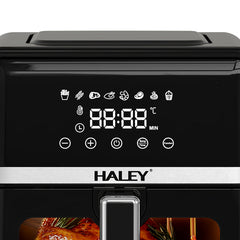 Friteuza cu Aer Cald HALEY 7L, 2000W – Gatire 360°, Touchscreen Holografic, Geam Vizualizare 180°, 8 Programe, Fara Ulei | Gatit Sanatos si Crocant