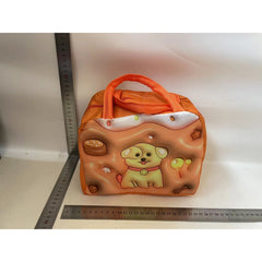 Geanta Frigorifica, Kaveny, cu Desene Animate 3D, Portabila pentru Copii, de Pranz, din Panza Oxford, 23x13x19 cm, Model Catelus, Maro
