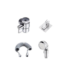 Set Extensie de Dus, Kaveny, pentru Baterie Baie sau Bucatarie, 4 Piese, Filtru de Ioni Negativi, Furtun Flexibil de 1.5 Metri, Argintiu