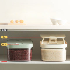 Cutie de Depozitare Kadeny, de Uz Casnic, Rezistenta la Insecte si la Umiditate, Rezervor Sigilat pentru Depozitare Alimentara, Capacitate 6 kg, 37 x 26 x 14.5cm, Verde