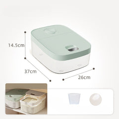 Cutie de Depozitare Kadeny, de Uz Casnic, Rezistenta la Insecte si la Umiditate, Rezervor Sigilat pentru Depozitare Alimentara, Capacitate 6 kg, 37 x 26 x 14.5cm, Verde