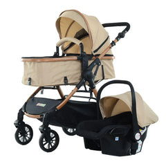 Carucior 3 in 1 KIDOO – auto i-Size, landou, scaun sport si scoica auto. Suspensii, pliere rapida, copertina extensibila, centura 5 puncte. Ideal 0–36 luni. Sistem complet pentru parinti.