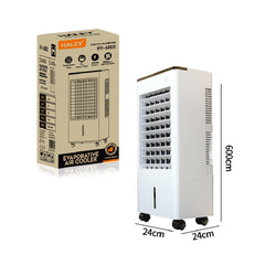 Racitor de Aer Portabil HALEY, 2000W, Rezervor 7L, 3 Viteze, 2 Cutii Gheata, 4 Roti, Debit 5000 m³/h, Alb