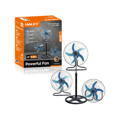Ventilator 3 in 1 HALEY, 200W, 45cm, Podea / Perete / Stativ, 3 Viteze, Oscilatie, Inaltime Reglabila pana la 155cm