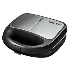 Sandwich Maker 3 in 1 HALEY® HY-1031, Placi Antiaderente, Grill si Waffle, Design Compact, Negru