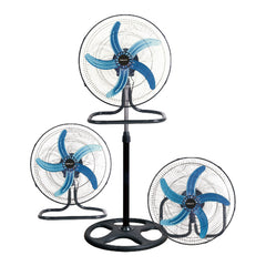 Ventilator 3 in 1 HALEY, 200W, 45cm, Podea / Perete / Stativ, 3 Viteze, Oscilatie, Inaltime Reglabila pana la 155cm