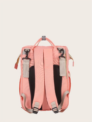 Rucsac Multifunctional 3-in-1 pentru Bebelusi cu Pat Pliabil si Saltea, Roz Deschis – Impermeabil, Spatios, 39x30x18 cm