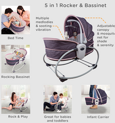 Balansoar 5 in 1 Mastela pentru bebelusi, roz