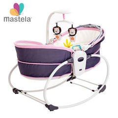 Pachet 2 in 1 pentru Bebelusi: Balansoar Electric 5 in 1 Mastela Roz + Set Hranire 10 Piese Silicon | Confort si Siguranta de la Nastere