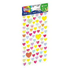 Abtibilduri - inimioare, gumat, set 80 buc, diverse culori, Fiorello, GR-NP150 / 170-2759