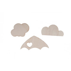 Accesorii creatie - lemn - mixt nori / umbrela, set 20 buc, Colorarte