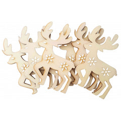 Accesorii creatie - lemn decupat - reni, set 6 buc, Colorarte, FS-MF