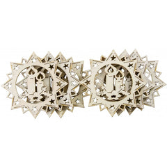Accesorii creatie - lemn decupat - stea cu lumanare, set 6 buc, Colorarte