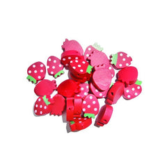 Accesorii creatie - lemn - nasturi capsuna, diverse culori, 1.5cm, set 25 buc, Colorarte