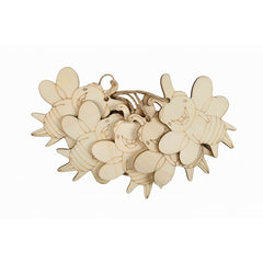 Accesorii creatie - lemn pirogravura - albina, 7x7cm, set 5 buc, Colorarte