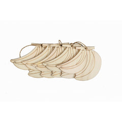 Accesorii creatie - lemn pirogravura - banana, 7x7cm, set 5 buc, Colorarte