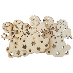 Accesorii creatie - lemn decupat - ingeras, set 6 buc, Colorarte, FS-MF