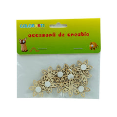 Accesorii creatie - lemn - fluturi, cu adeziv, set 12 buc, Colorarte