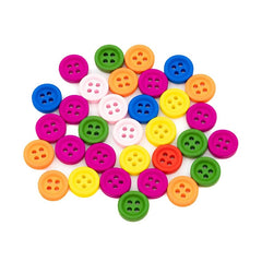 Accesorii creatie - lemn - nasturi, 20mm, diverse culori, set 18 buc, Colorarte