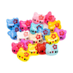 Accesorii creatie - nasturi pisici plastic, diverse culori, 15mm, set 18 buc, Colorarte