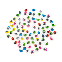 Accesorii creatie - ochisori plastic mici cu gene, diverse culori, 6mm, set 100 buc, Colorarte