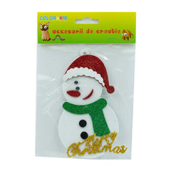 Accesorii creatie - om de zapada, sticker gumat cu sclipici, 13cm, Colorarte