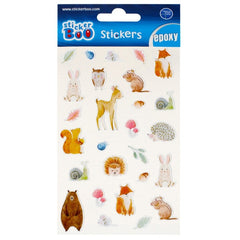 Abtibilduri - animale din padure, set 27 buc, Sticker Boo, 493731