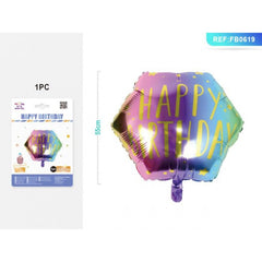 Baloane din folie PartyGo Happy Birthday, 55cm, colorat, FB0619
