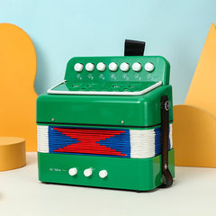 Acordeon Pentru Copii, Kaveny, Acordeon Jucarie pentru Educatie Timpurie, 7 butoane 2 bass, Acordeon Instrument Muzical pentru Copii, 18 x 17 x 10 cm, Verde