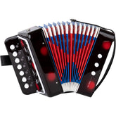 Acordeon Pentru Copii, Kaveny, Acordeon Jucarie pentru Educatie Timpurie, 7 butoane 2 bass, Acordeon Instrument Muzical pentru Copii, 18 x 17 x 10 cm, Negru