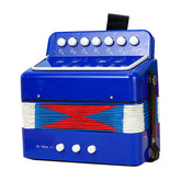 Acordeon Pentru Copii, Kaveny, Acordeon Jucarie pentru Educatie Timpurie, 7 butoane 2 bass, Acordeon Instrument Muzical pentru Copii, 18 x 17 x 10 cm, Albastru