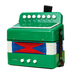 Acordeon Pentru Copii, Kaveny, Acordeon Jucarie pentru Educatie Timpurie, 7 butoane 2 bass, Acordeon Instrument Muzical pentru Copii, 18 x 17 x 10 cm, Verde