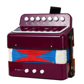 Acordeon Pentru Copii, Kaveny, Acordeon Jucarie pentru Educatie Timpurie, 7 butoane 2 bass, Acordeon Instrument Muzical pentru Copii, 18 x 17 x 10 cm, Mov