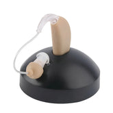 Aparat Auditiv BTE Reincarcabil, Kaveny, JZ-1088F, Aparat Auditiv Auxiliar cu Statie de Incarcare, In EAR, Amplificator de Sunet, din ABS Silicon, Bej