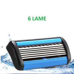 Aparat de Ras Manual, Kadeny, din Otel Inoxidabil, Suport Lama + 4 Capete de Schimb Incluse, Cutie pentru Lame, Negru