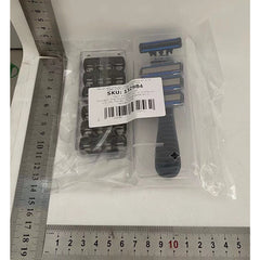 Aparat de Ras Manual, Kadeny, din Otel Inoxidabil, Suport Lama + 10 Capete de Schimb Incluse, Cutie pentru Lame, Negru