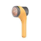 Aparat Scame si Par Haine, Kaveny, Electric, USB inclus, Periuta Curatare, pentru Diferite Tesaturi, 3 Trepte, 20.5 x 8.8 x 7 cm, Galben