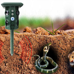 Aparat Solar LED cu Ultrasunete, Kadeny, Repelent pentru Animale Mari si Mici, Lumina Rosie si Alba, Anti Rozatoare, Anti Insecte, Frecventa 13.5KHZ-45.5KHZ, Senzor PIR, 15.5 x 15.4 x 26.2 cm, Verde