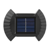 Aplica solaraLED bidirectionala pentru perete Kaveny, in forma de funda, 8 LED-uri, material ABS si PC, lumina puternica, IP65, 10 x 7.5 cm, baterie 1.2 V, 300 mAh, autonomie 8-10 ore, alb cald, Resigilat