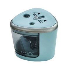 Ascutitoare Electrica cu 2 Gauri, Kaveny, Gri, Baterii 4 x AA (neincluse), 7.5 x 7.5 x 7.5 cm, Albastru