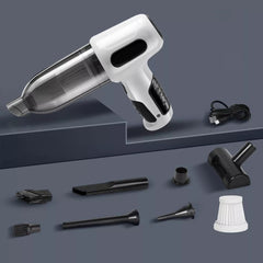 Aspirator Auto Tip Pistol, Kadeny, Aspirator cu Aspirare si Suflare, pentru Casa Masina, Multifunctional fara Fir, incarcare 4000mAh, Alb