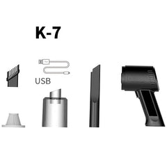 Aspirator Portabil Fara Fir, Kadeny, Tip Pistol K7, Pentru Casa si Masina, Incarcare USB, Autonomie 30 Min, 36 x 17 cm, Negru
